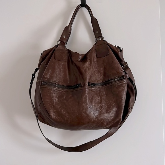 Handbags - Brown Leather large Satchel Bag
